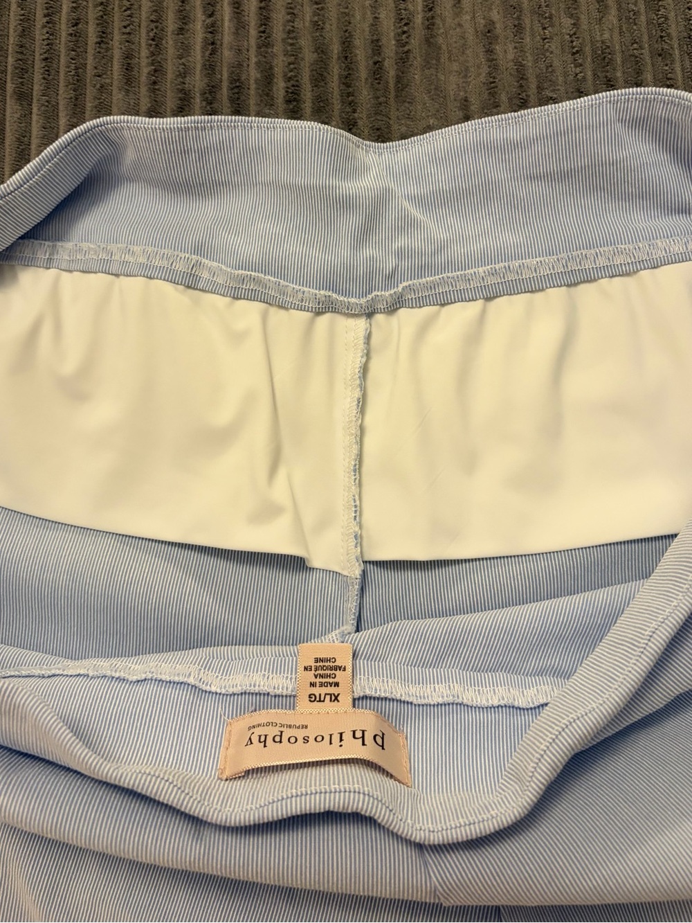 Philosophy Women's Light Blue and White Bermuda Shorts - Picture 4 of 7